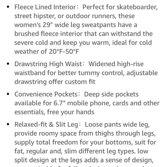 BALEAF Navy Fleece Lined Straight Sweatpants with pockets size small NEW - Picture 7 of 9